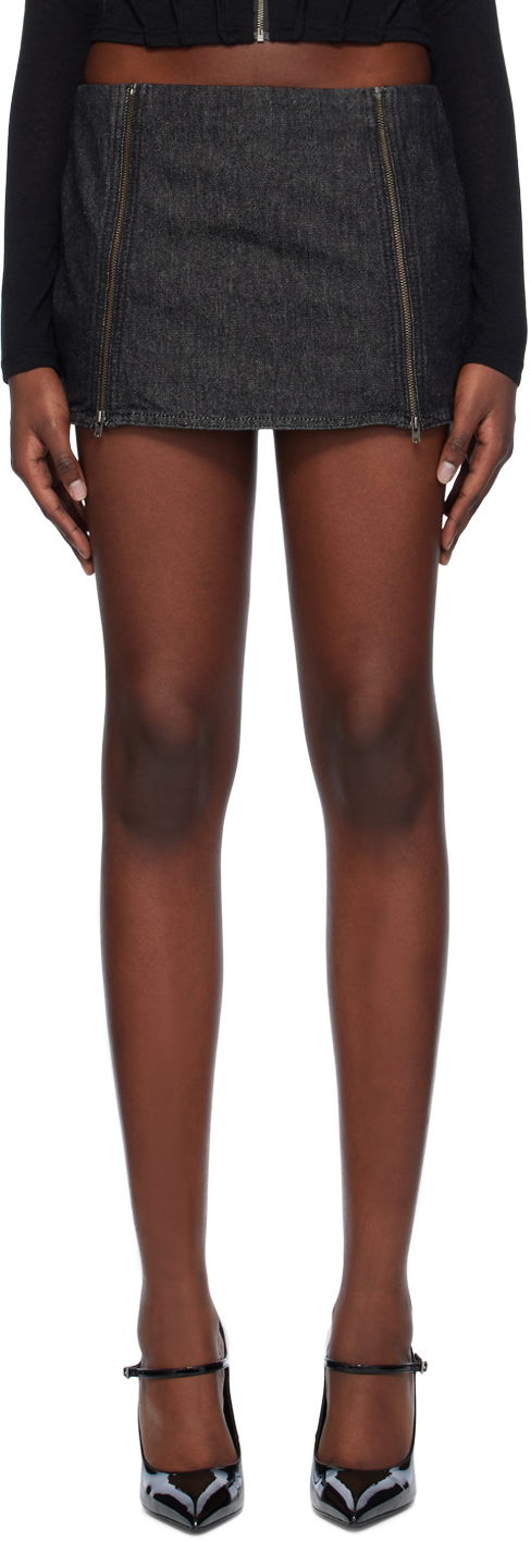 Suknja Miaou Miaou Ezra Denim Miniskirt Crna | 4044RWDBLK