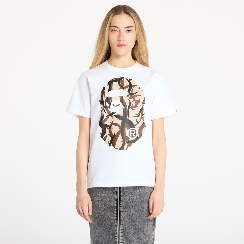 Majica kratkih rukava BAPE A BATHING APE Trial Camo Big Ape Head Tee Bijela | 001TEL301034MWHA