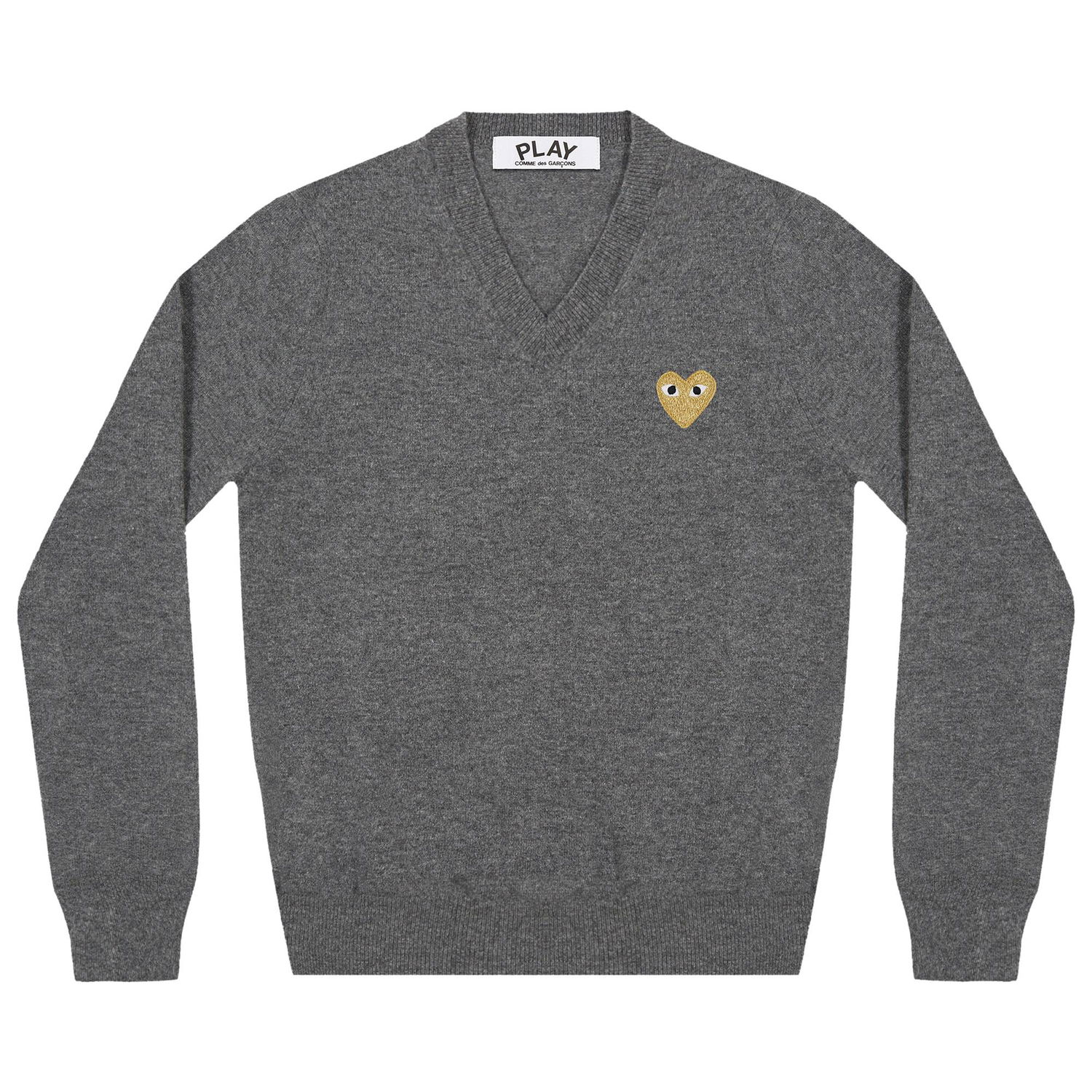 Džemper Comme des Garçons PLAY Heart V-Neck Pullover Siva | AZ N047 051 3, 1