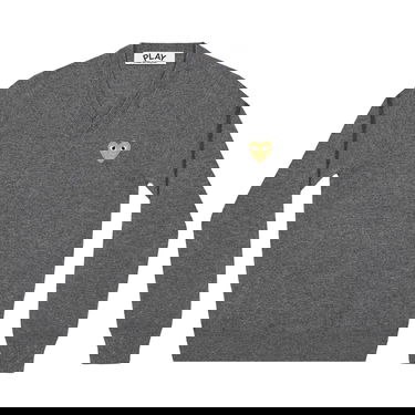 Džemper Comme des Garçons PLAY Heart V-Neck Pullover Siva | AZ N047 051 3, 1