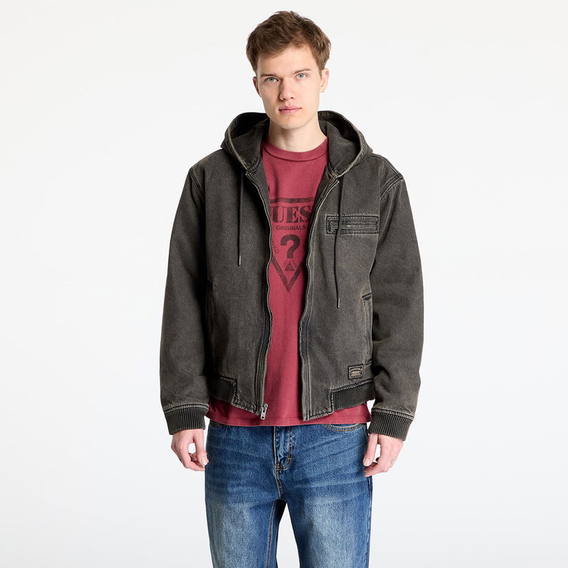 Dukserice GUESS Guess Originals Sanded Denim Hoodie Jacket Siva | M5RG85D4Y50-GWSB