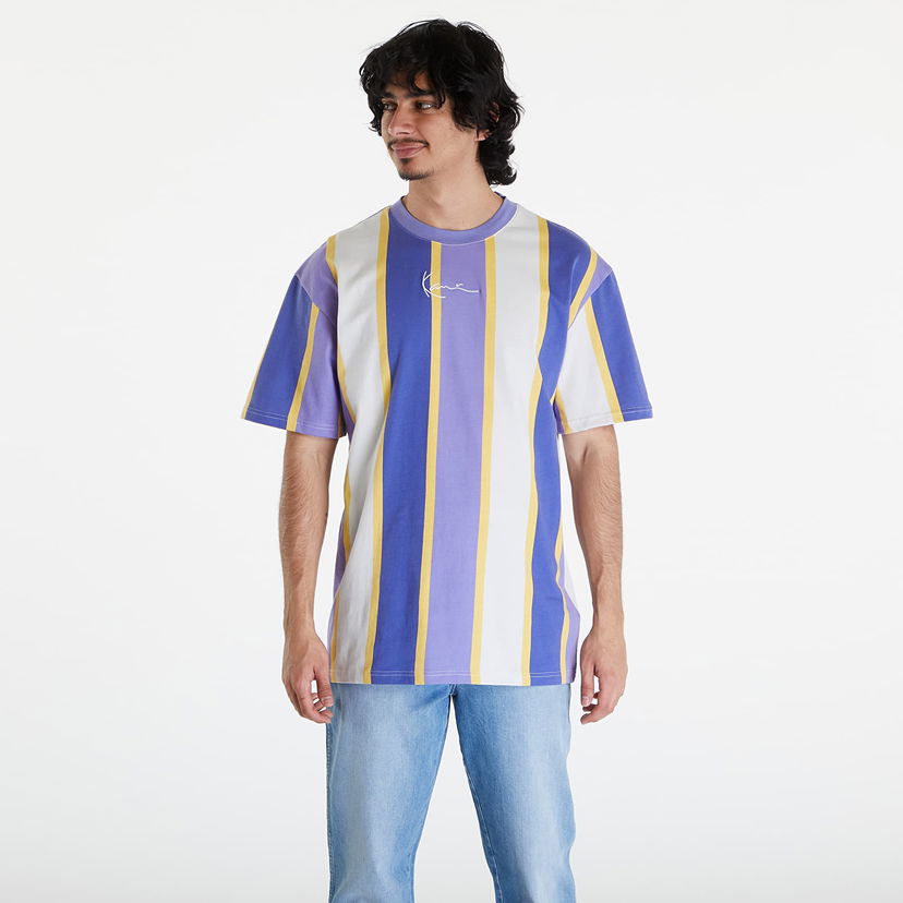 Majica kratkih rukava Karl Kani Small Signature Stripe Tee Lilac/ Navy/ Off White Ljubičasta | KM241-023-1