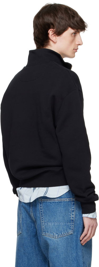 Dukserice MAISON KITSUNÉ Maison Kitsuné Varsity Half Zip Sweater Crna | OM00302KM0321, 2