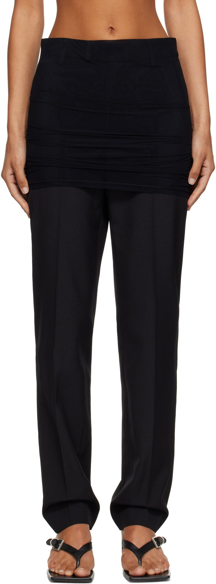 Hlače Maison Margiela MM6 Maison Margiela Light Wool Blend Trousers Crna | S62KB0248 M35436