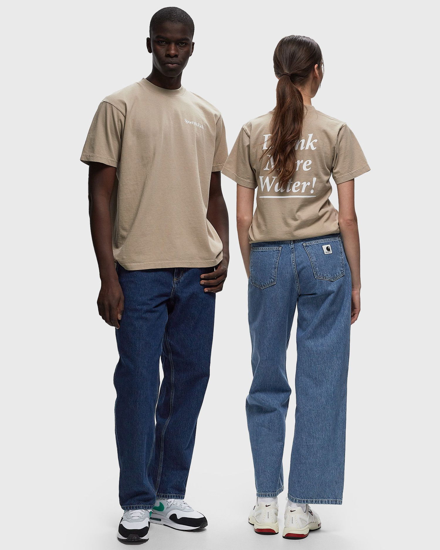 Majica kratkih rukava Sporty & Rich Drink More Water T-Shirt Bež | TO042S412DE, 1