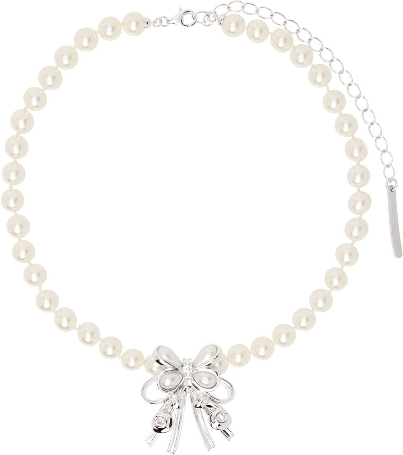 Ogrlica SHUSHU/TONG YVMIN Edition Pearl Butterfly Flower Curly Hair Choker Bijela | 24715SLV00NN