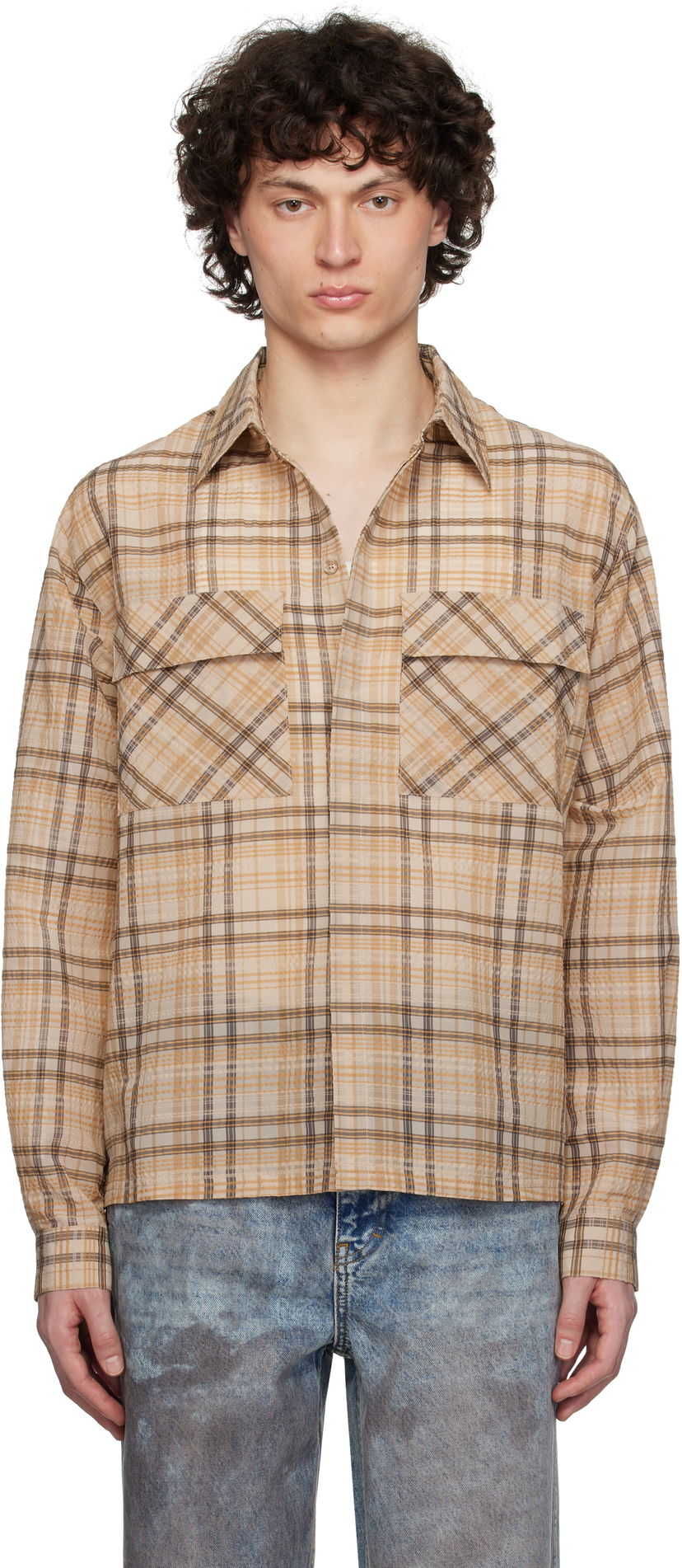 Košulja Represent Clo Represent Sheer Flannel Shirt Bež | MLM2907