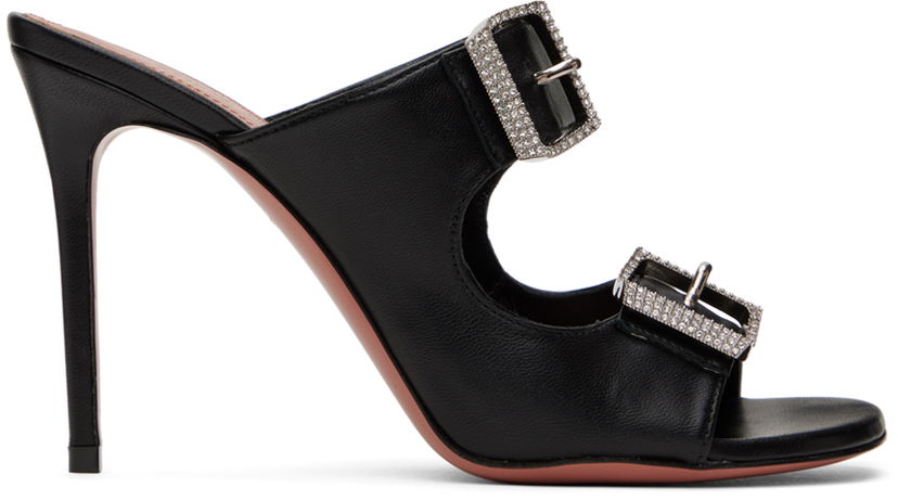 Dodaci Amina Muaddi Amina Muaddi Millie Heeled Sandals Crna | MILLIE SLIPPER ST NAPPA
