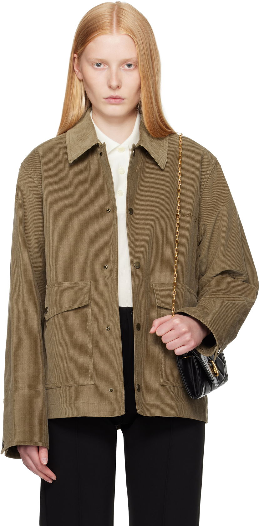 Jakna Burberry Burberry Corduroy Buttoned Jacket Zelena | 8110217