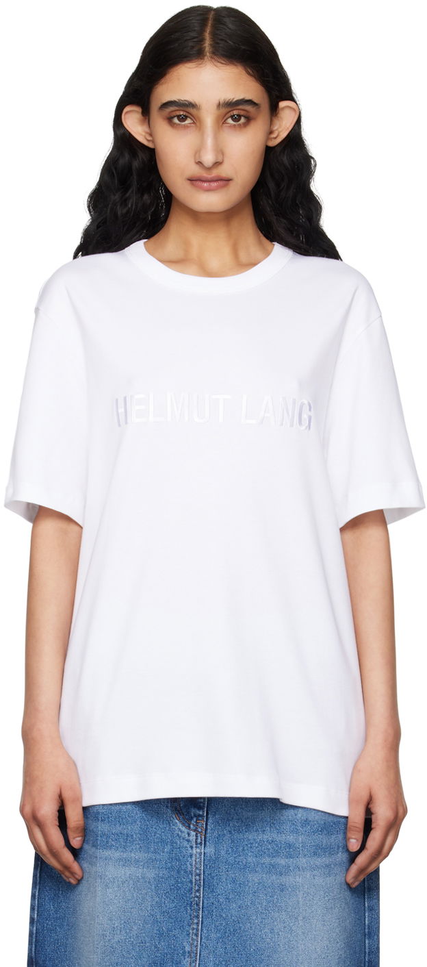 Majica kratkih rukava Helmut Lang Embroidered Logo T-Shirt Bijela | O04HM599
