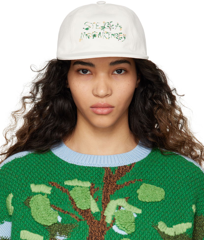 Kapa Stella McCartney Stella McCartney Embroidered Cap Bijela | 570194WP0172
