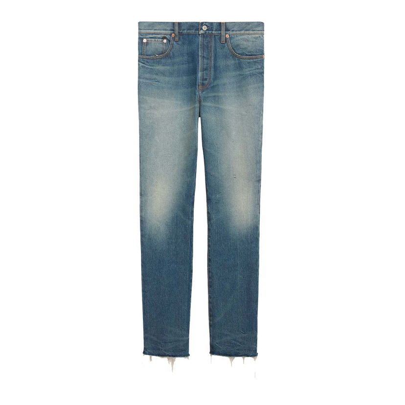 Hlače Gucci Denim Pant with Label Blue Plava | 760651 XDCO1 4011