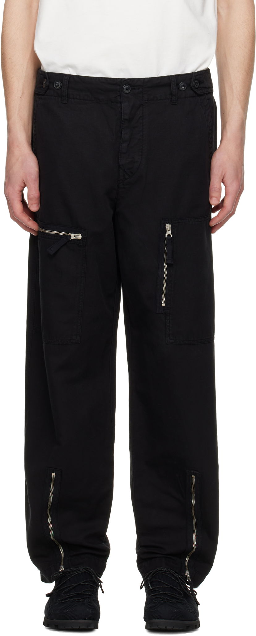 Cargo hlače C.P. Company C.P. Company Cotton Linen Cargo Pants Crna | 18CMPA104A-006273G