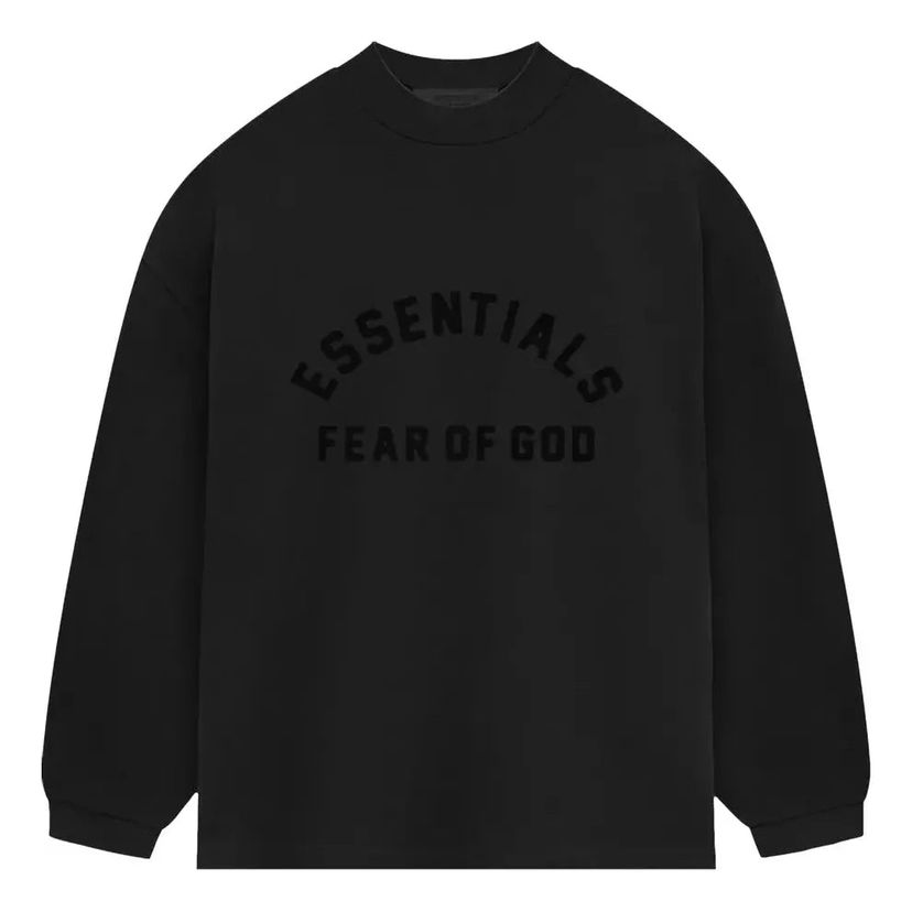 Dukserice Fear of God Essentials Heavy Jersey Long-Sleeve T-Shirt Crna | 125SP242014F