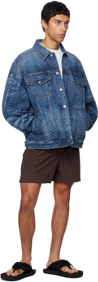 Jakna Alexander Wang Alexander Wang Graffiti Oversized Denim Trucker Jacket Plava | 6DC3252831, 3