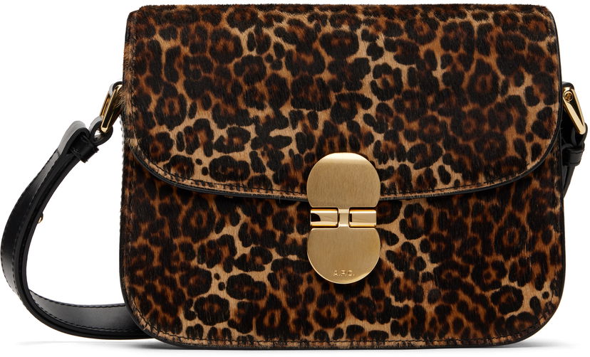 Torba za rame A.P.C. Small Grace Leopard Print Crossbody Bag Smeđa | PXCAU-F61413