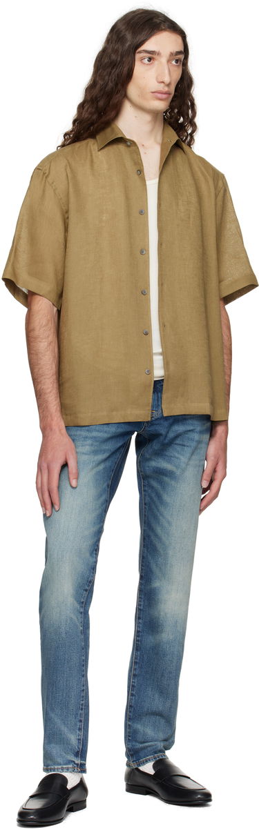 Košulja BOSS BECKHAM x BOSS Relaxed-Fit Linen Shirt Smeđa | 50549180, 4