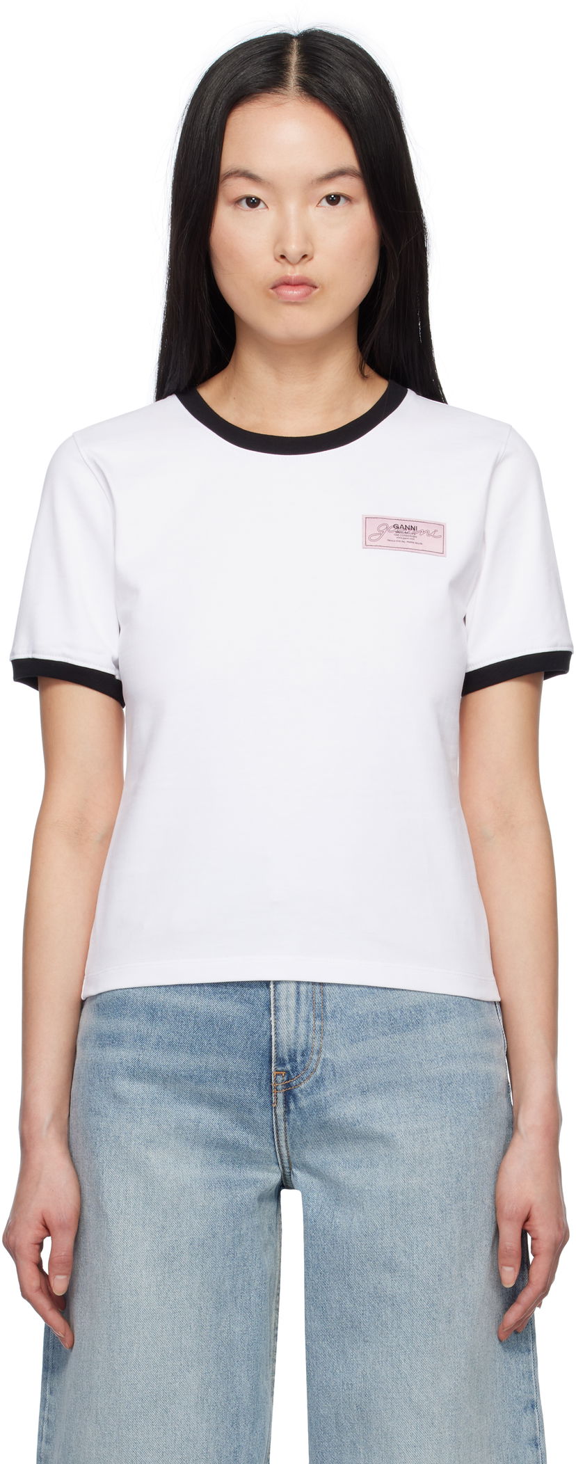 Majica kratkih rukava GANNI Ganni Heavy Cotton T-Shirt Bijela | T4120