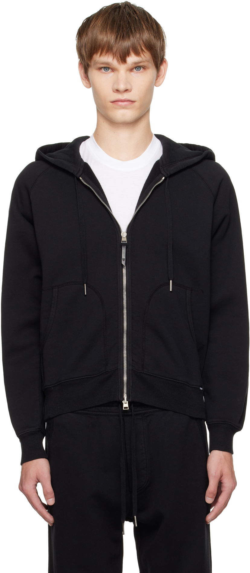 Dukserice Tom Ford TOM FORD Cotton Zip Hoodie Crna | JDL010-JMC072