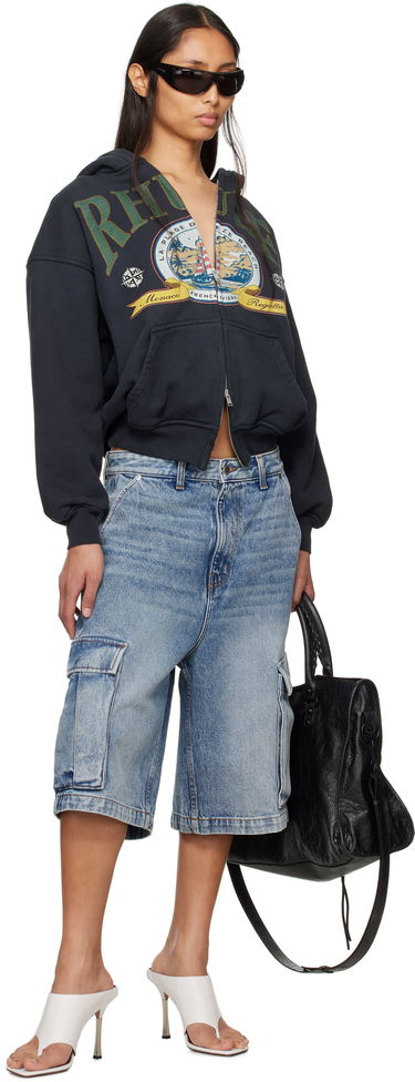 Dukserice Rhude Rhude Monaco Regatta Graphic Full-Zip Hoodie Crna | RHSS25HO09012, 3