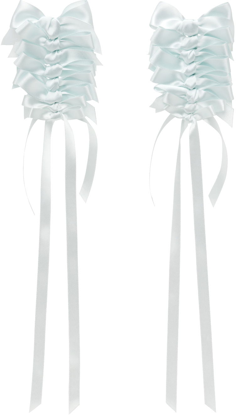 Naušnice Simone Rocha Simone Rocha Long Rosette Bow Earrings Bijela | ERG426 0916