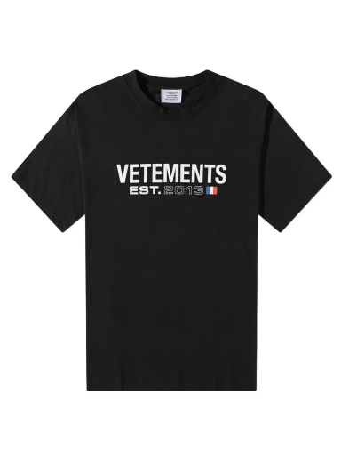 Majica kratkih rukava VETEMENTS Flag Logo Tee Crna | UE54TR100B