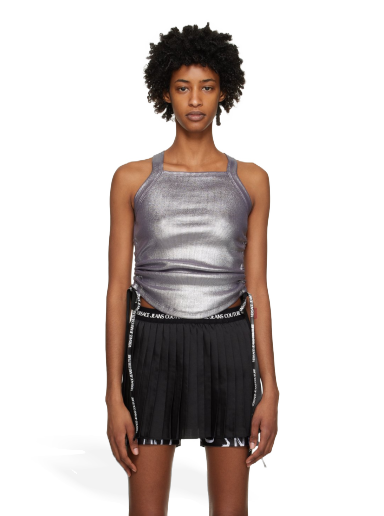 Majica bez rukava Versace Jeans Couture Ruched Tank Top Siva | E74HAM605EJ0061