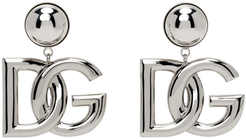 Naušnice Dolce & Gabbana Silver 'DG' Earrings Metalik | WEN6P2 W1111