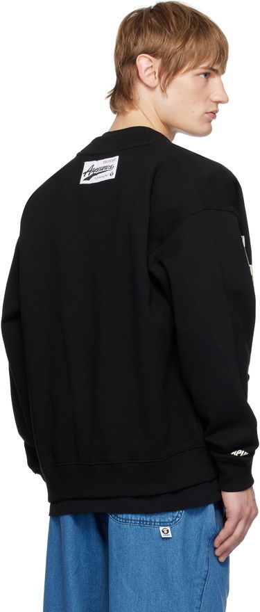 Džemper AAPE by A Bathing Ape AAPE By A Bathing Ape Multi-Logo Button Down Cardigan Crna | AAPSWMB348XXNBKX, 2
