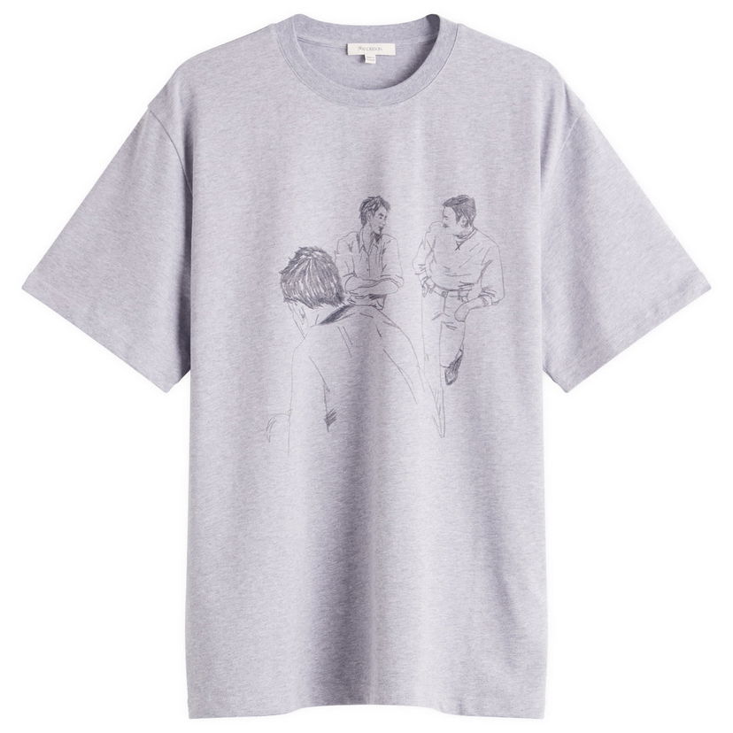 Majica kratkih rukava JW Anderson JW Anderson Cafe Scene Printed T-Shirt, Size Small Siva | JT0303-PG1510-945