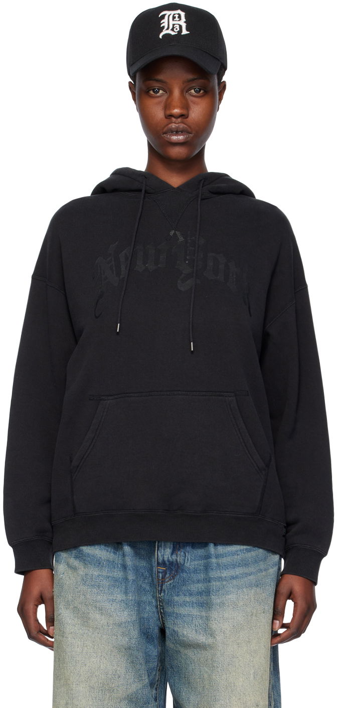 Dukserice R13 R13 'New York' Hoodie Crna | R13WK005-K099C