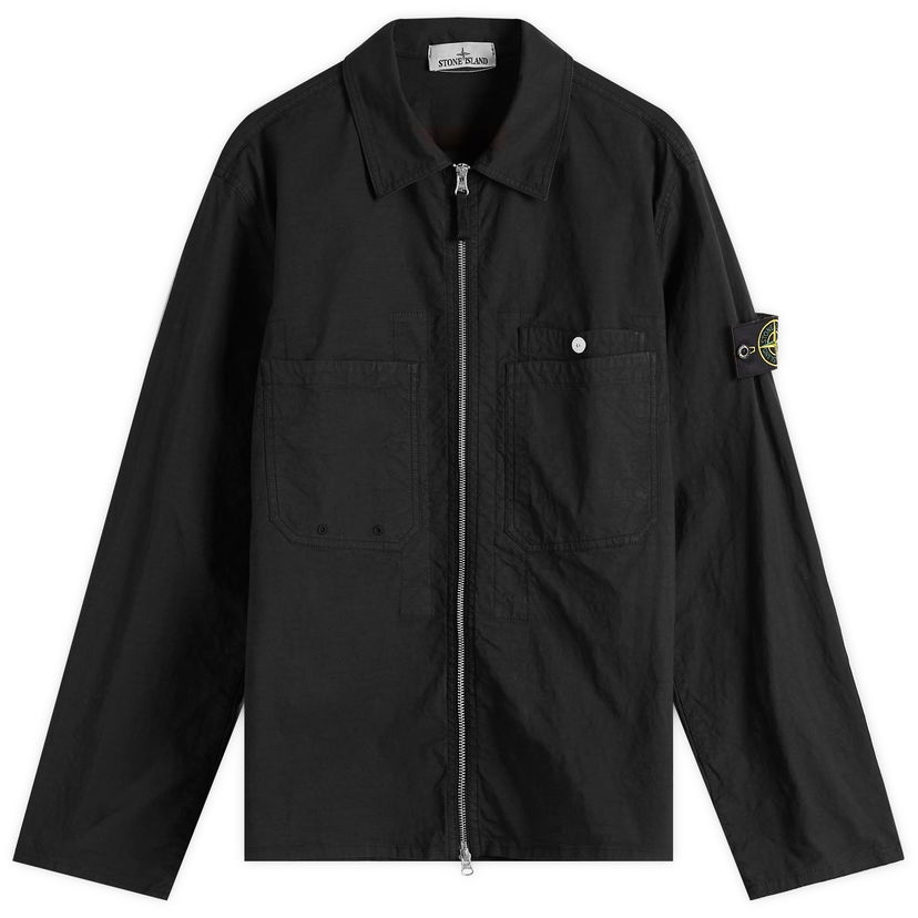 Vjetrovka Stone Island Stretch Ripstop-TC Shirt Jacket, Size Large Crna | K1S151200012-V0029