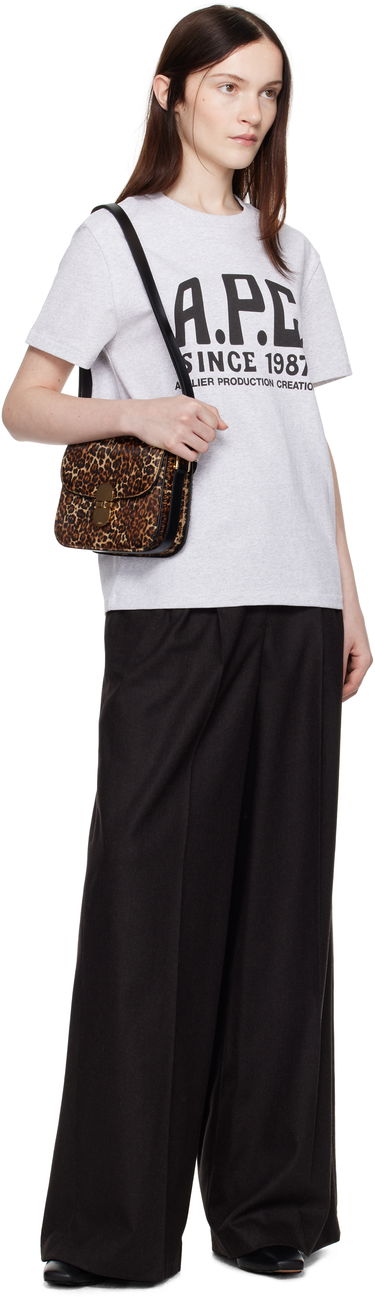 Torba za rame A.P.C. Small Grace Leopard Print Crossbody Bag Smeđa | PXCAU-F61413, 3
