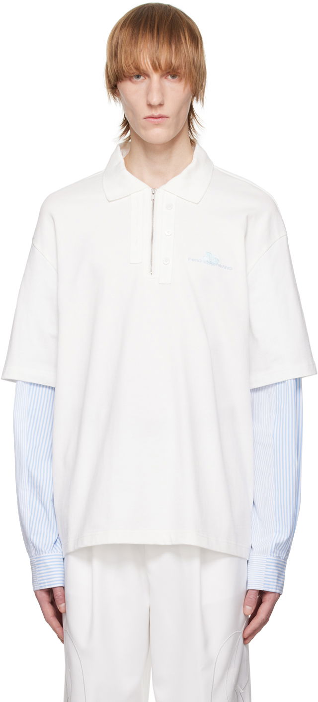 Polo majica Feng Chen Wang Feng Chen Wang Layered Polo Bijela | FMS15PL01