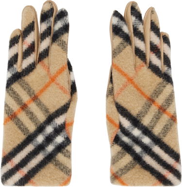 Rukavice Burberry Wool Gloves With Check Pattern Bež | 8097265, 0