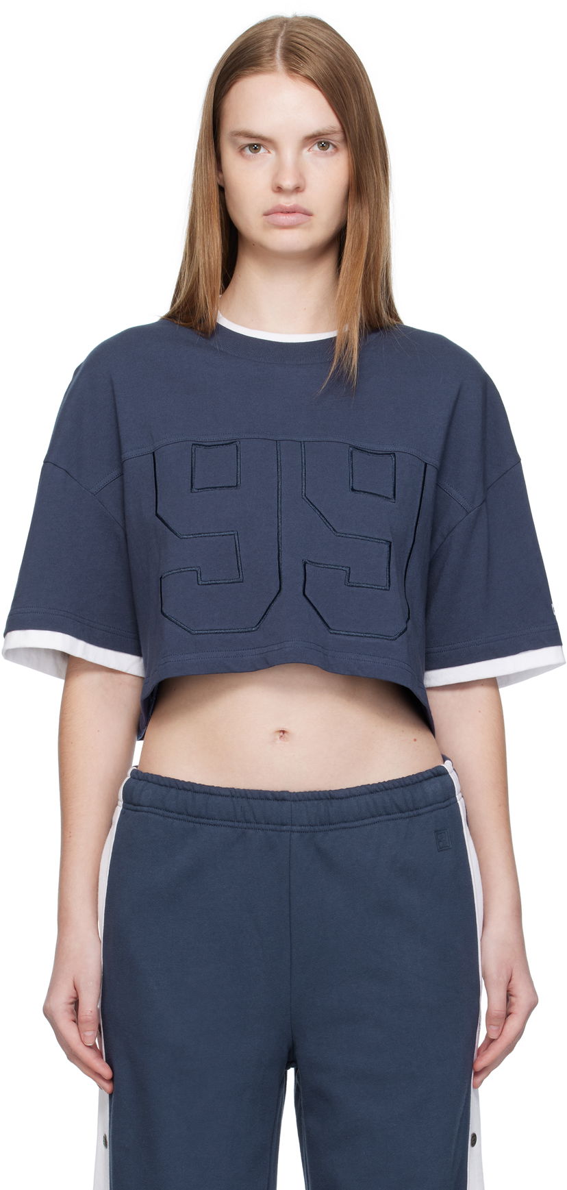 Crop top Ksubi Ksubi '99' Boyfriend Cropped T-Shirt Tamnoplava | WFA25TE001