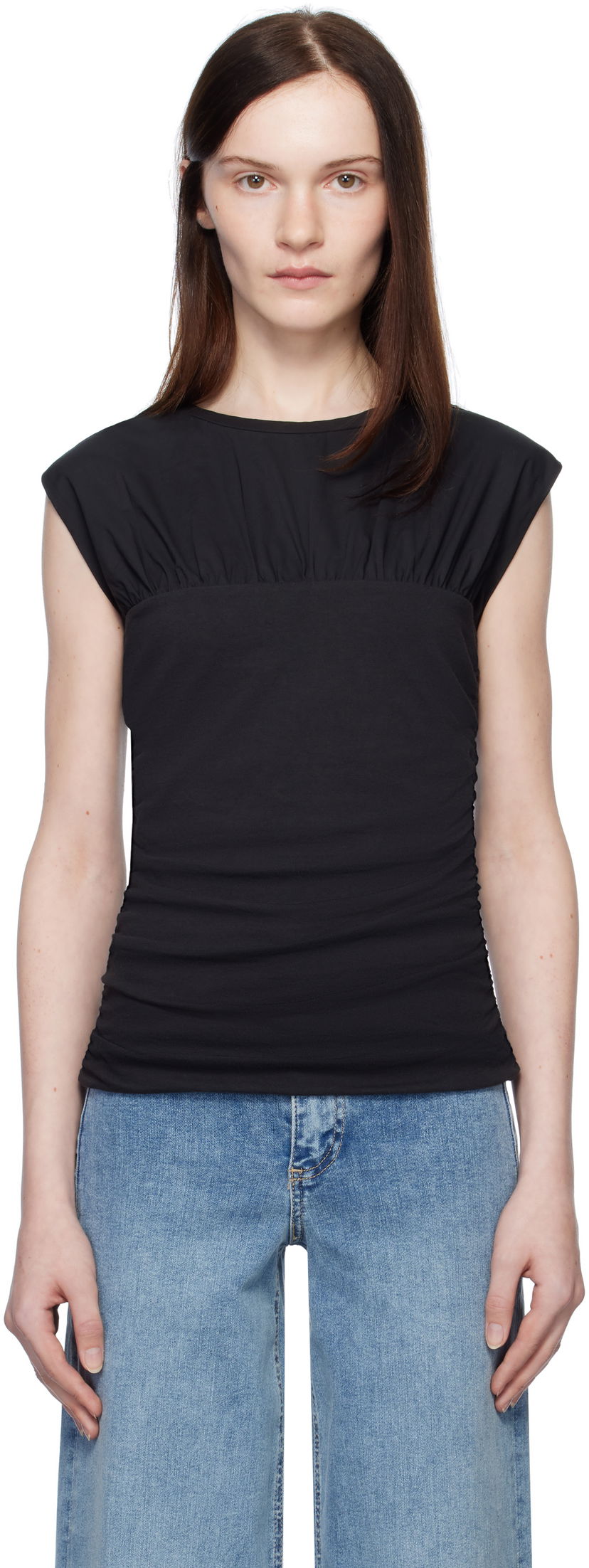 Majica bez rukava rag & bone Rag & Bone Mica Banded Top Crna | WCC24HT009M409