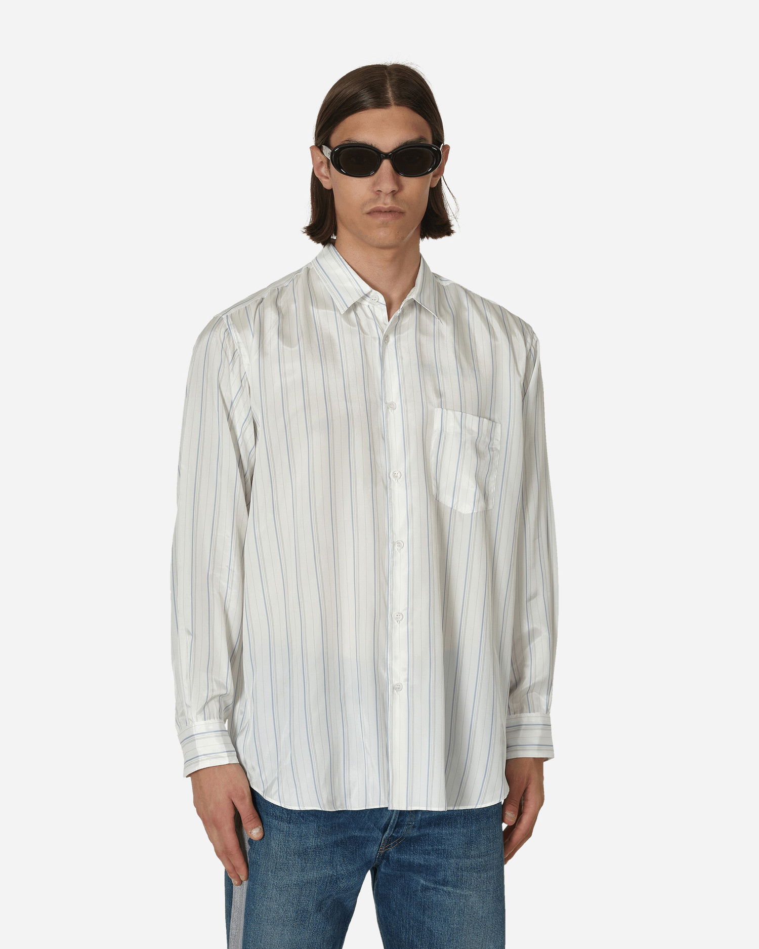 Košulja Comme des Garçons Forever Stripe Cupro Shirt Bijela | FZ-B141-PER 2, 0