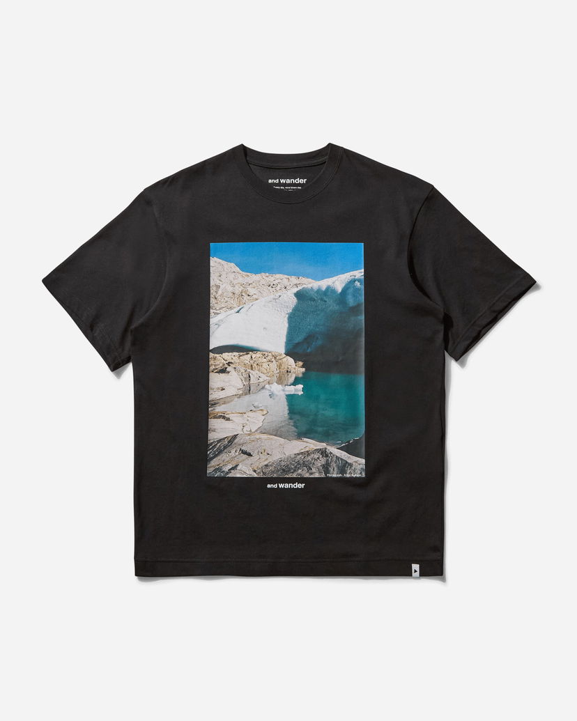 Majica kratkih rukava and wander Glacier Printed T-Shirt Crna | 5745184113 010
