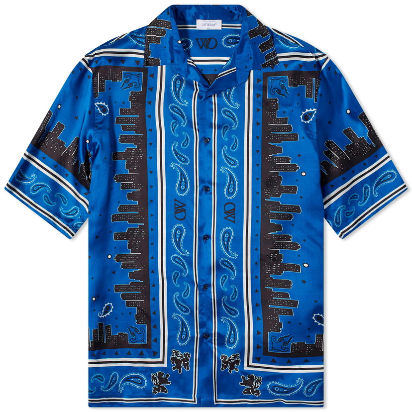 Košulja Off-White Bandana Vacation Shirt Plava | OMGG013S24FAB0034646