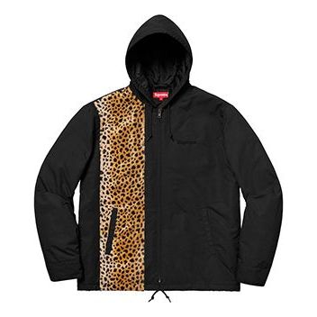 Vjetrovka Supreme Supreme Cheetah Hooded Station Jacket Crna | SUP-SS19-617
