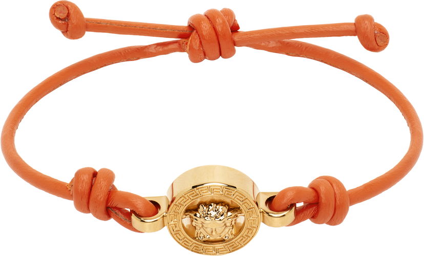 Narukvica Versace Versace Medusa '95 Leather Bracelet Narančasta | 1019668_1A00637