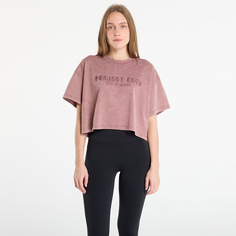 Crop top Under Armour Project Rock Statement Graphic Short Sleeve Crop Top Ljubičasta | 6007507-651