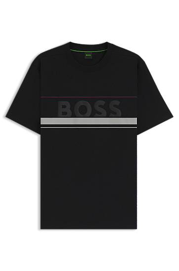 Majica kratkih rukava BOSS BOSS T-Shirt with Stripes and Logo Crna | 50550113