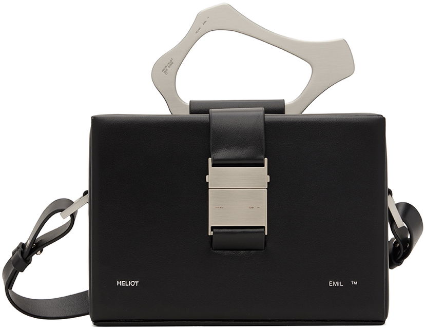 Ručna torbica HELIOT EMIL Solely Box Bag with Metallic Handle Crna | HE_15_41_L03_BLK01