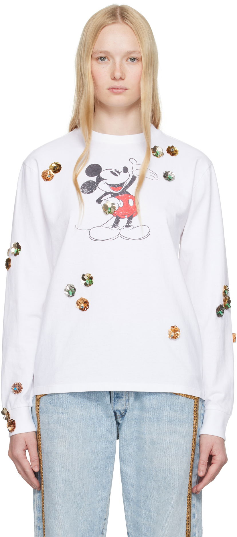 Džemper Coperni Coperni Disney Mickey Long Sleeve T-Shirt Bijela | DJS157SFF5037