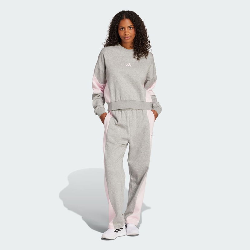 Trenerka adidas Performance Colorblock Cropped Sweatshirt and Pants Set Siva | JD2670