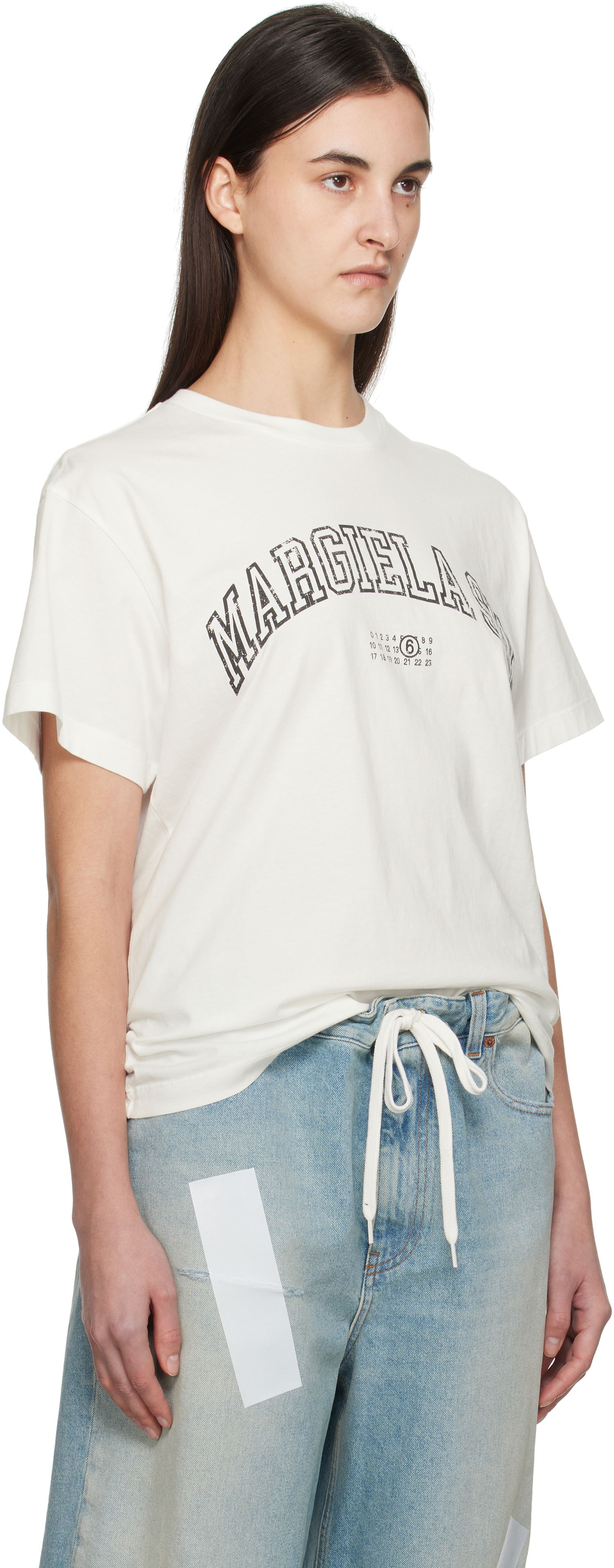 Majica kratkih rukava Maison Margiela MM6 Maison Margiela Varsity Print T-Shirt Bijela | SH0GC0046 S24312, 1