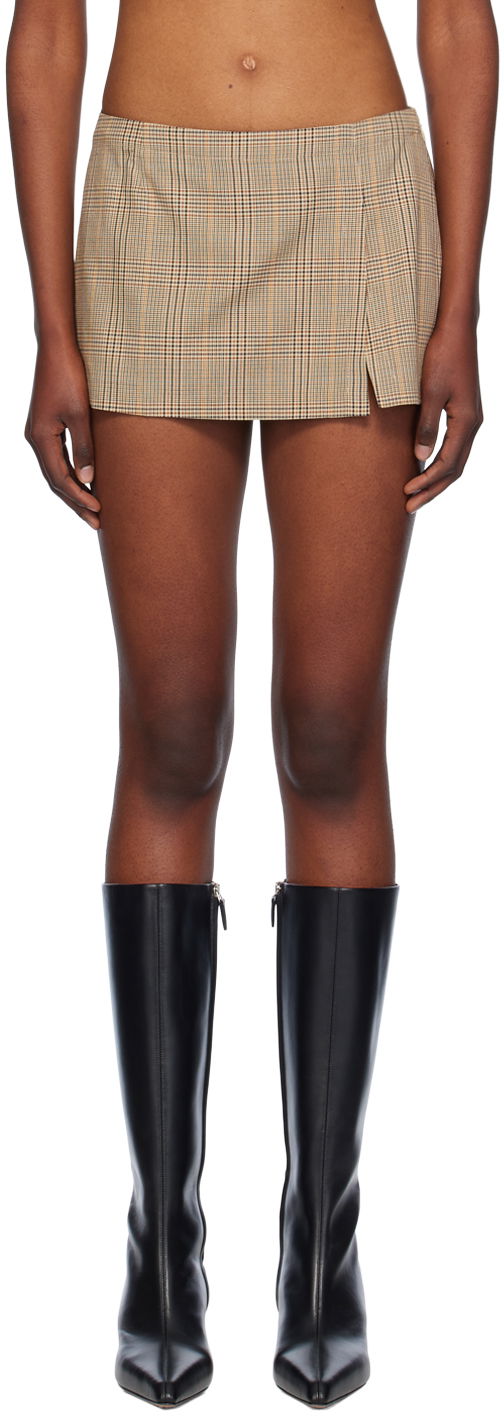 Suknja Miaou Miaou Micro Check Miniskirt Smeđa | 4012BCWBRC