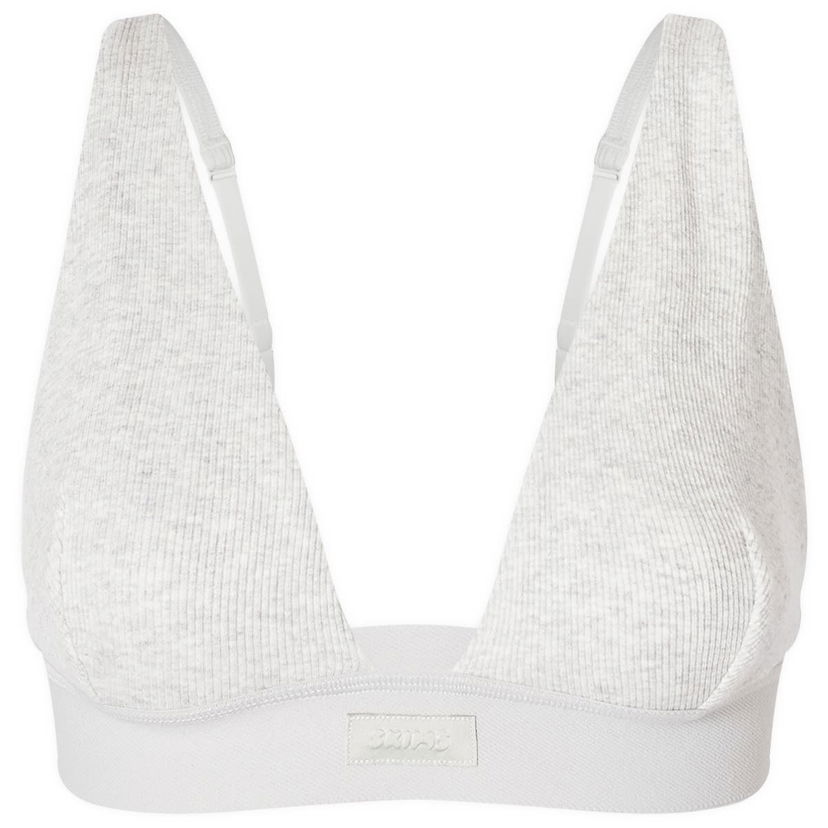 Grudnjak SKIMS Rib Plunge Bralette Siva | BR-PLG-0037-LHG